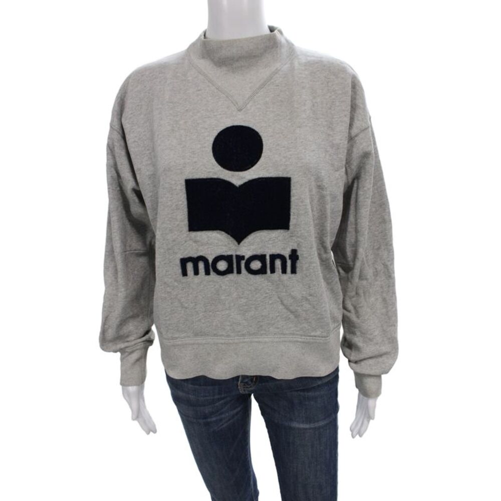 Isabel Marant Etoile Womens Pullover Sweatshirt Gray High Neck Size 36